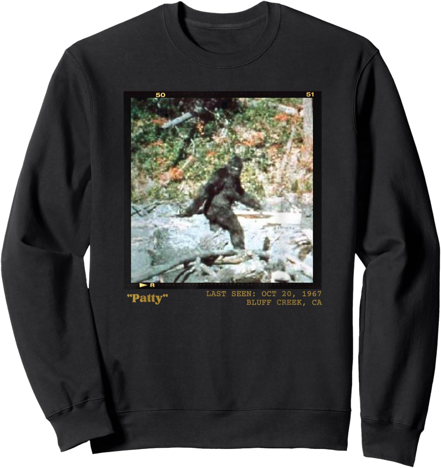 Bigfoot History Historic Bigfoot Photography Patty the Bigfoot Sweatshirt - Sweatshirt | Black