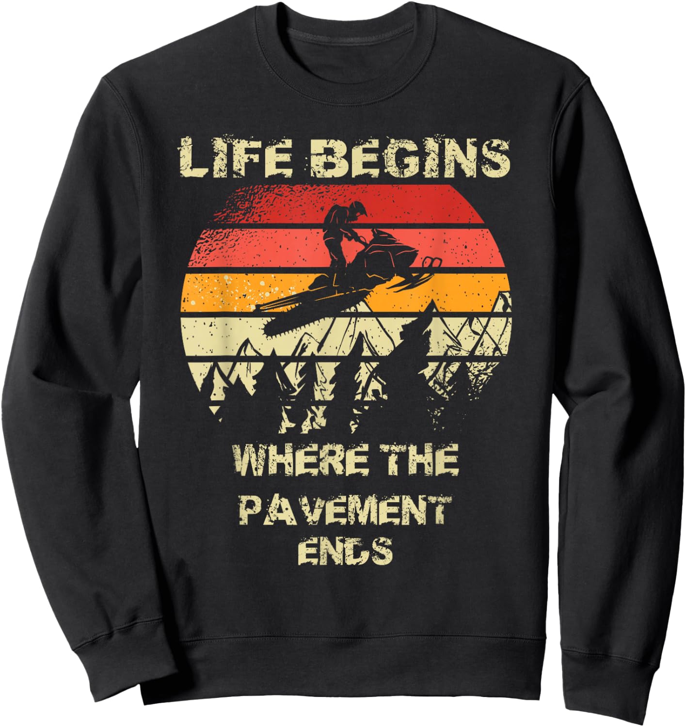Snowmobiling Snowmobile-cyclists Snow-motorcycle Snowmobile Sweatshirt - Sweatshirt | Black