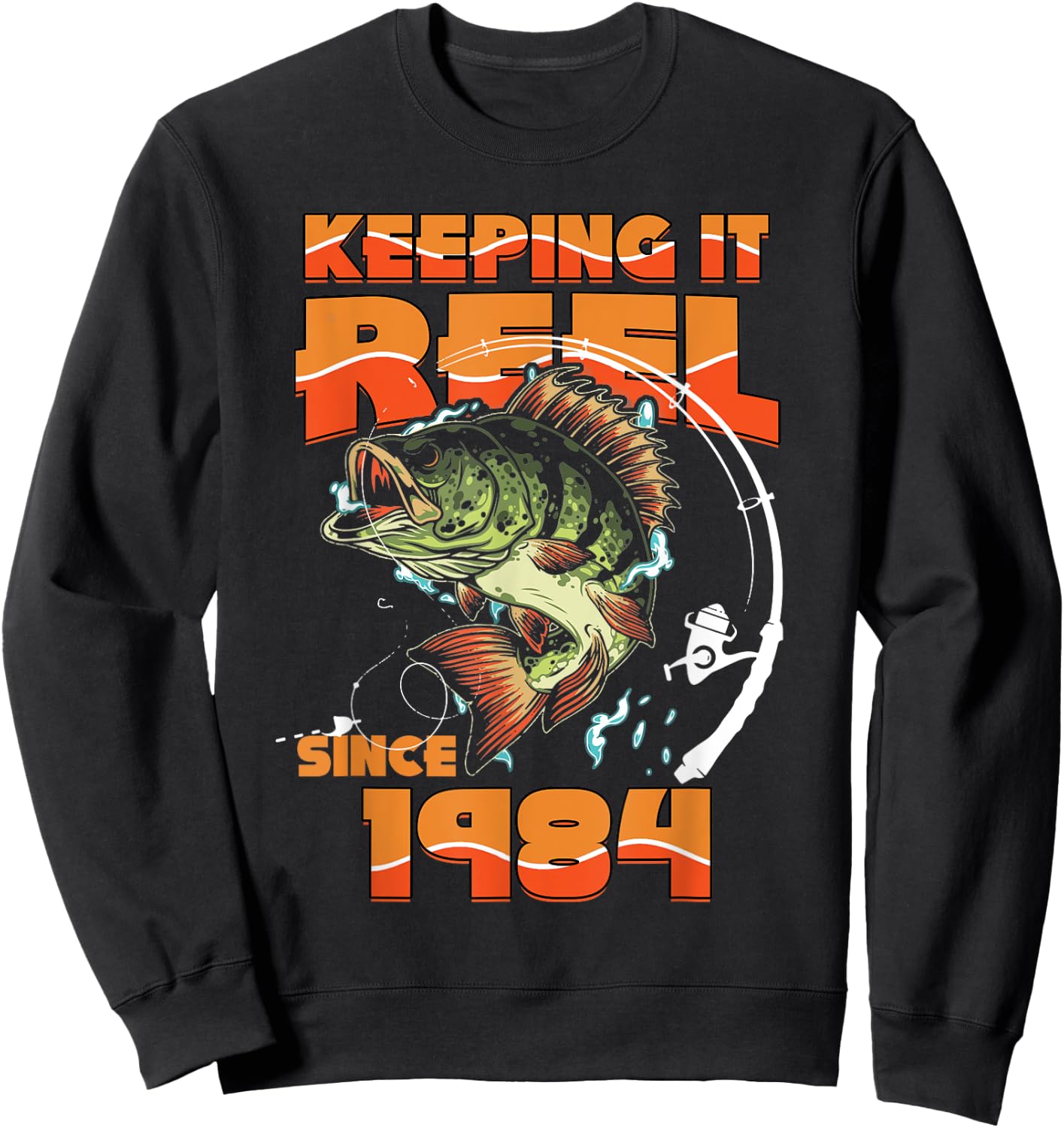 Keeping It Reel Since 1984 Fishing Lovers 41st Birthday Sweatshirt - Sweatshirt | Black