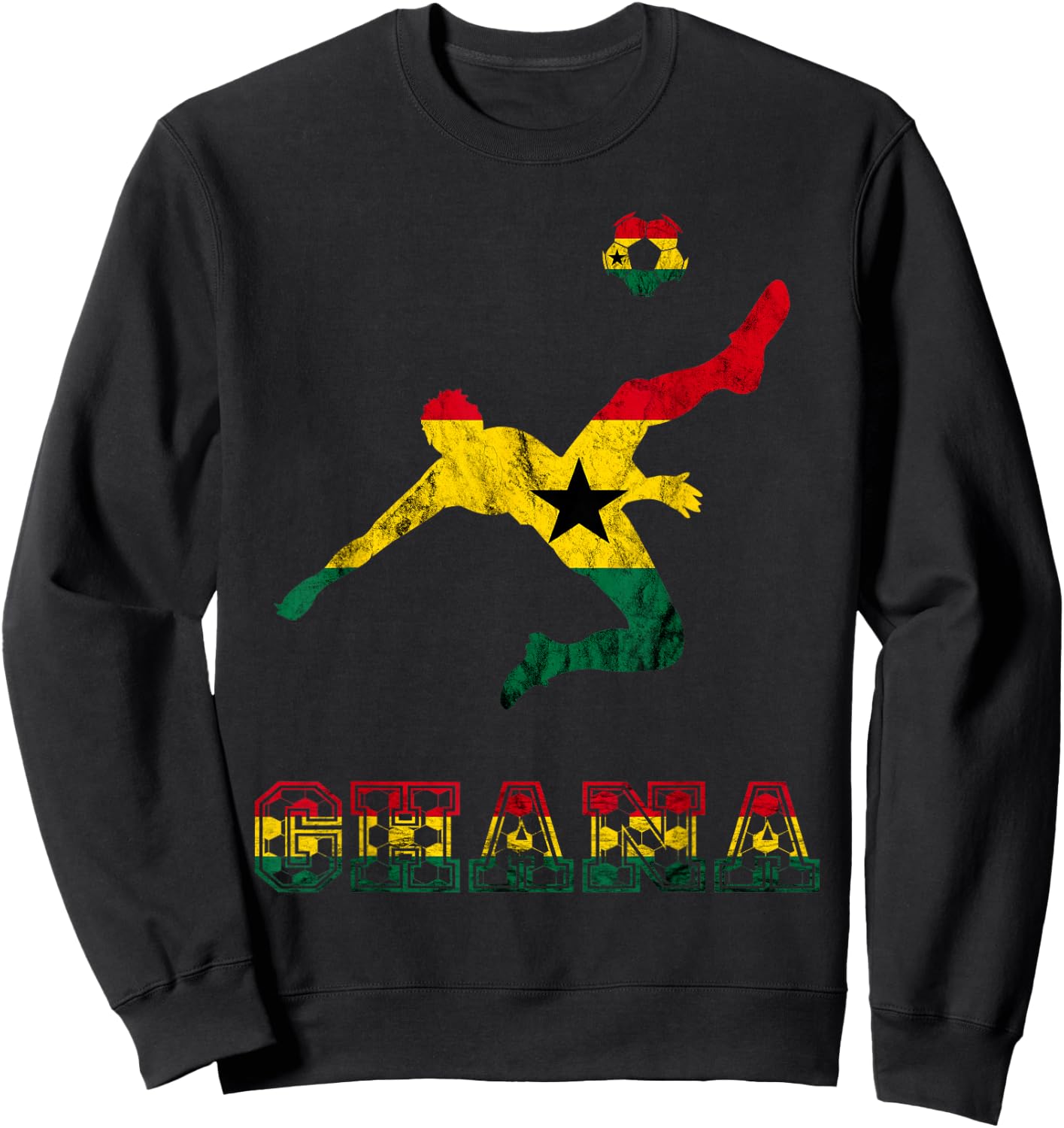 Ghana Evolution Ghana Flag Ghana Soccer Player Ghanese Pride Sweatshirt - Sweatshirt | Black
