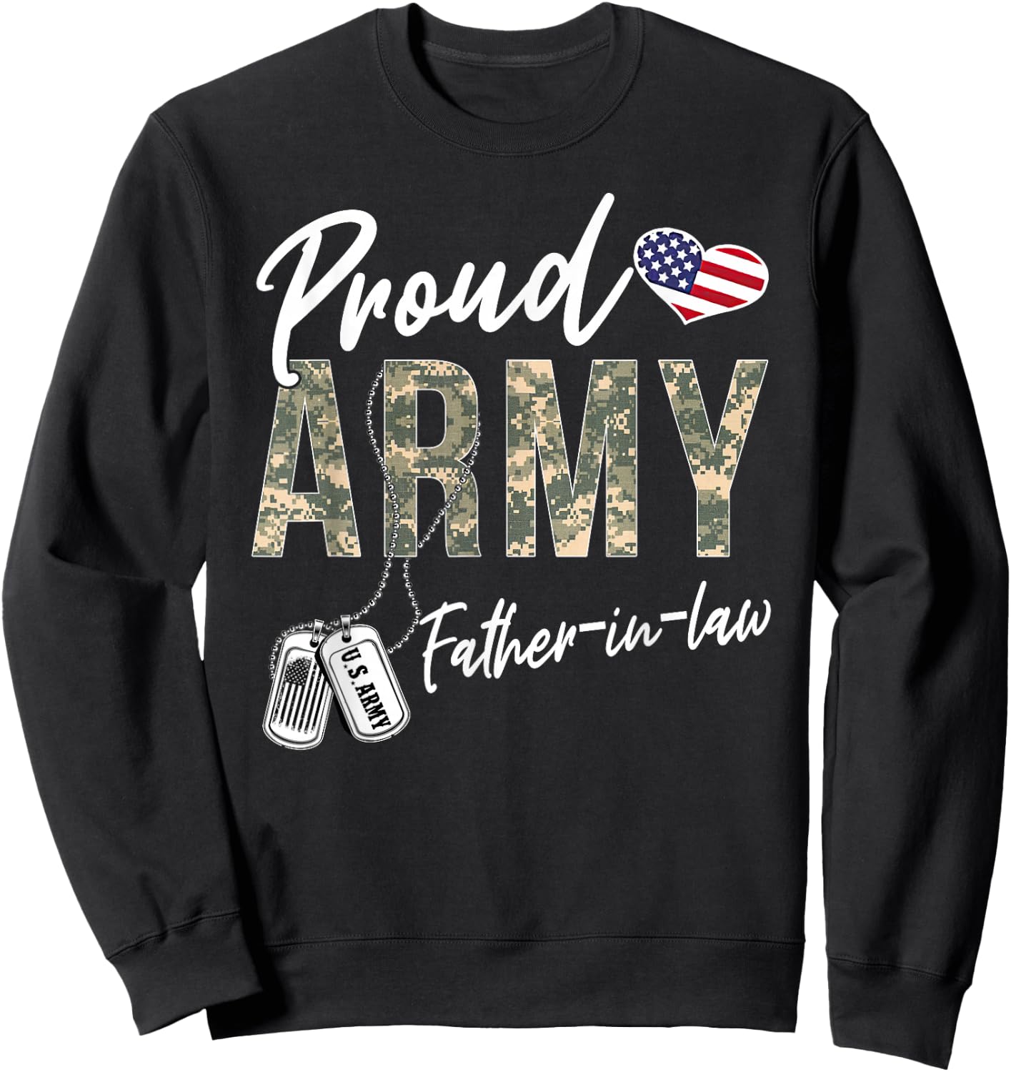 Proud Army Father-In-Law US Army Graduation Father-In-Law Sweatshirt - Sweatshirt | Black