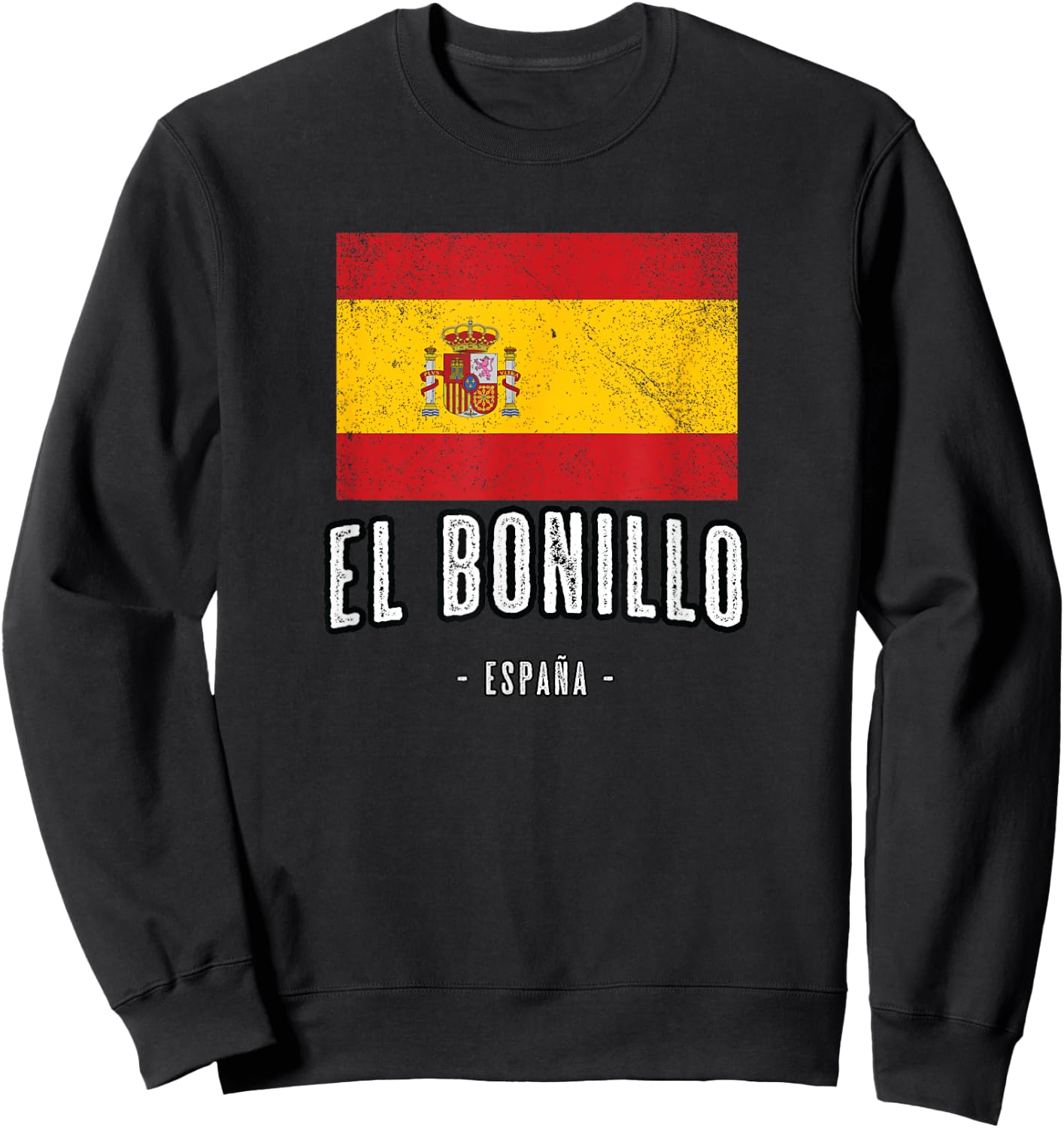 El Bonillo Spain | ES Flag, City - Bandera Ropa Sweatshirt - Sweatshirt | Black