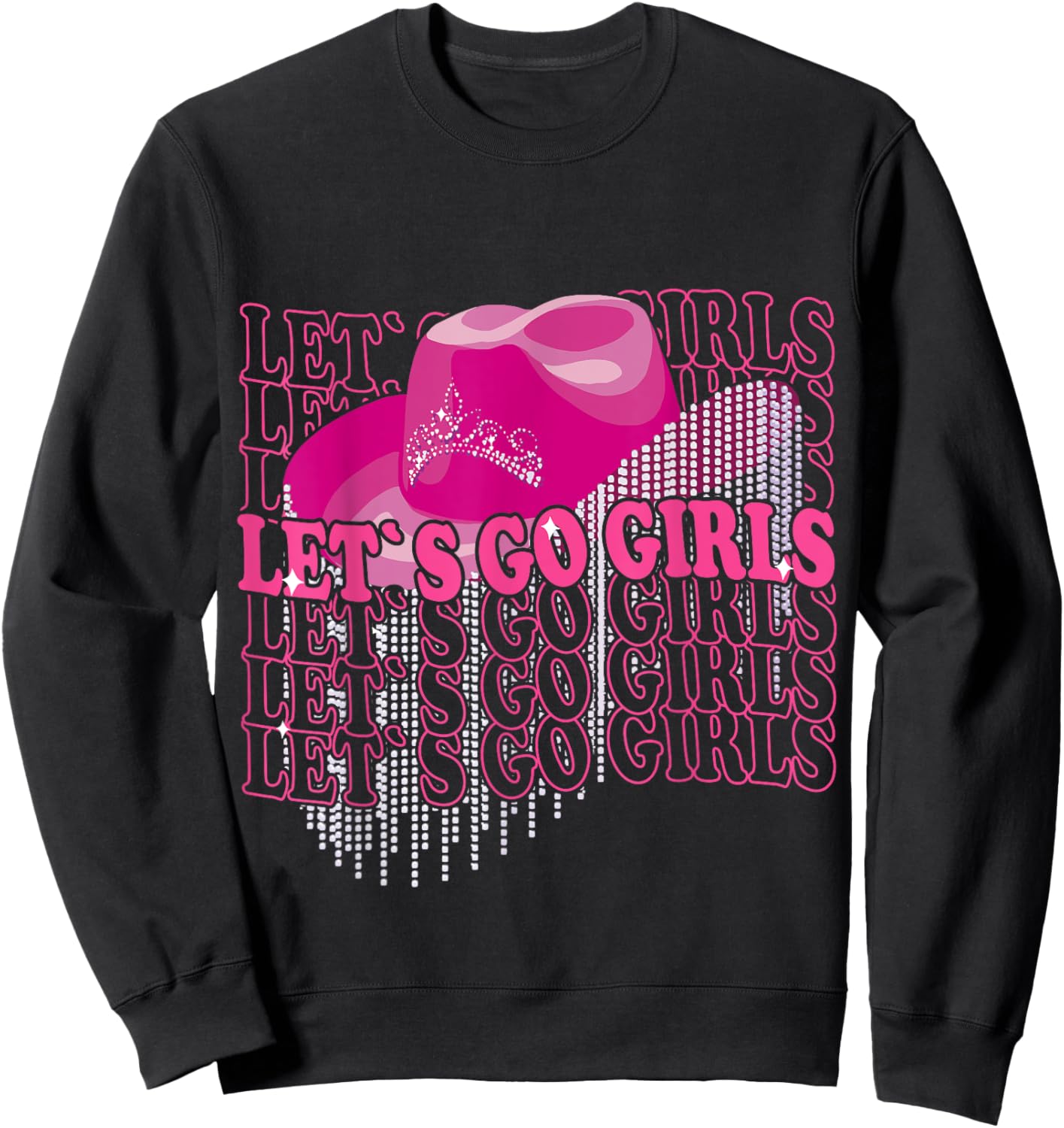 Let´s Go Girls - Country Southern Western Leopard Cow Sweatshirt - Sweatshirt | Black