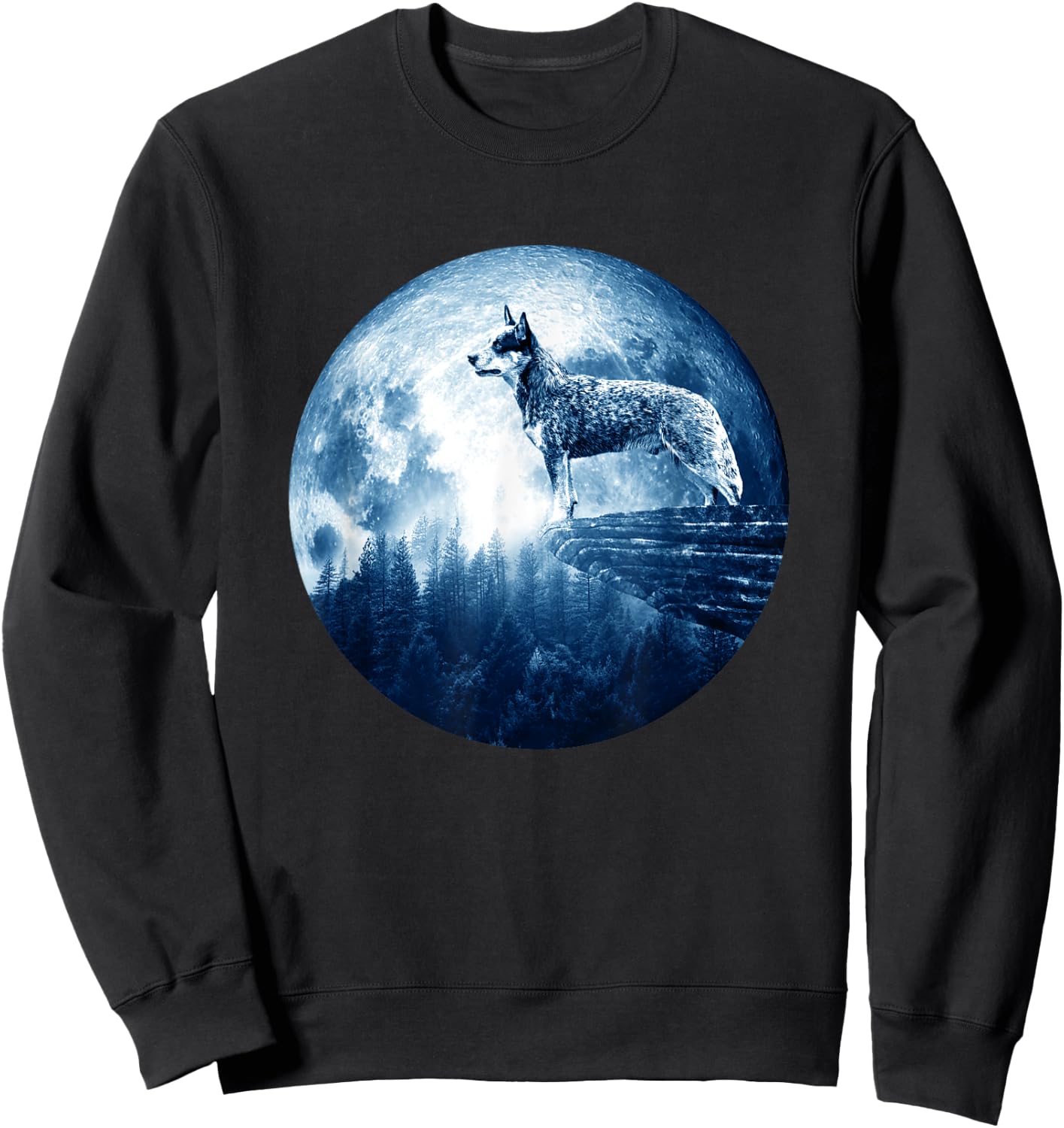 Australian Cattle Dog Moon Dog Mom Dad Women Men Dog Lovers Sweatshirt - Sweatshirt | Black