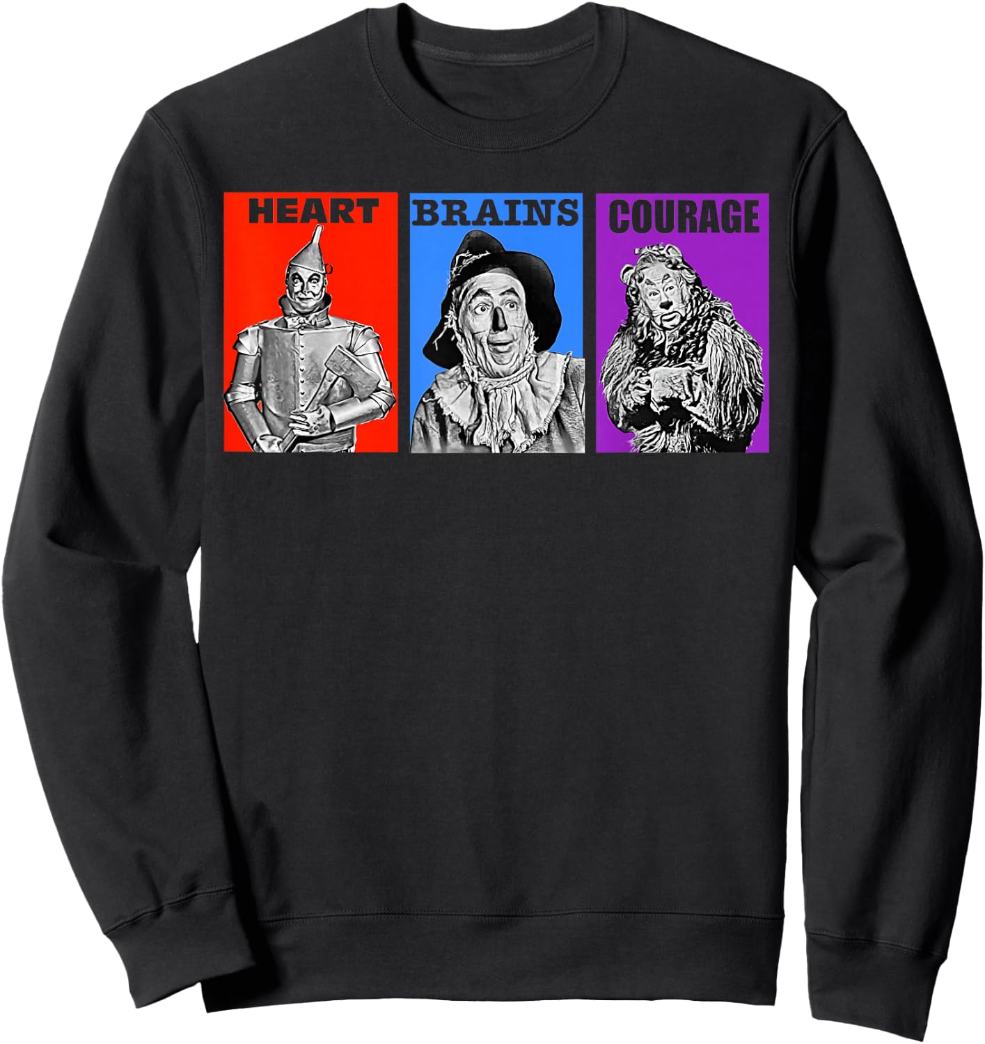 Heart Brains Courage Sweatshirt - Sweatshirt | Black