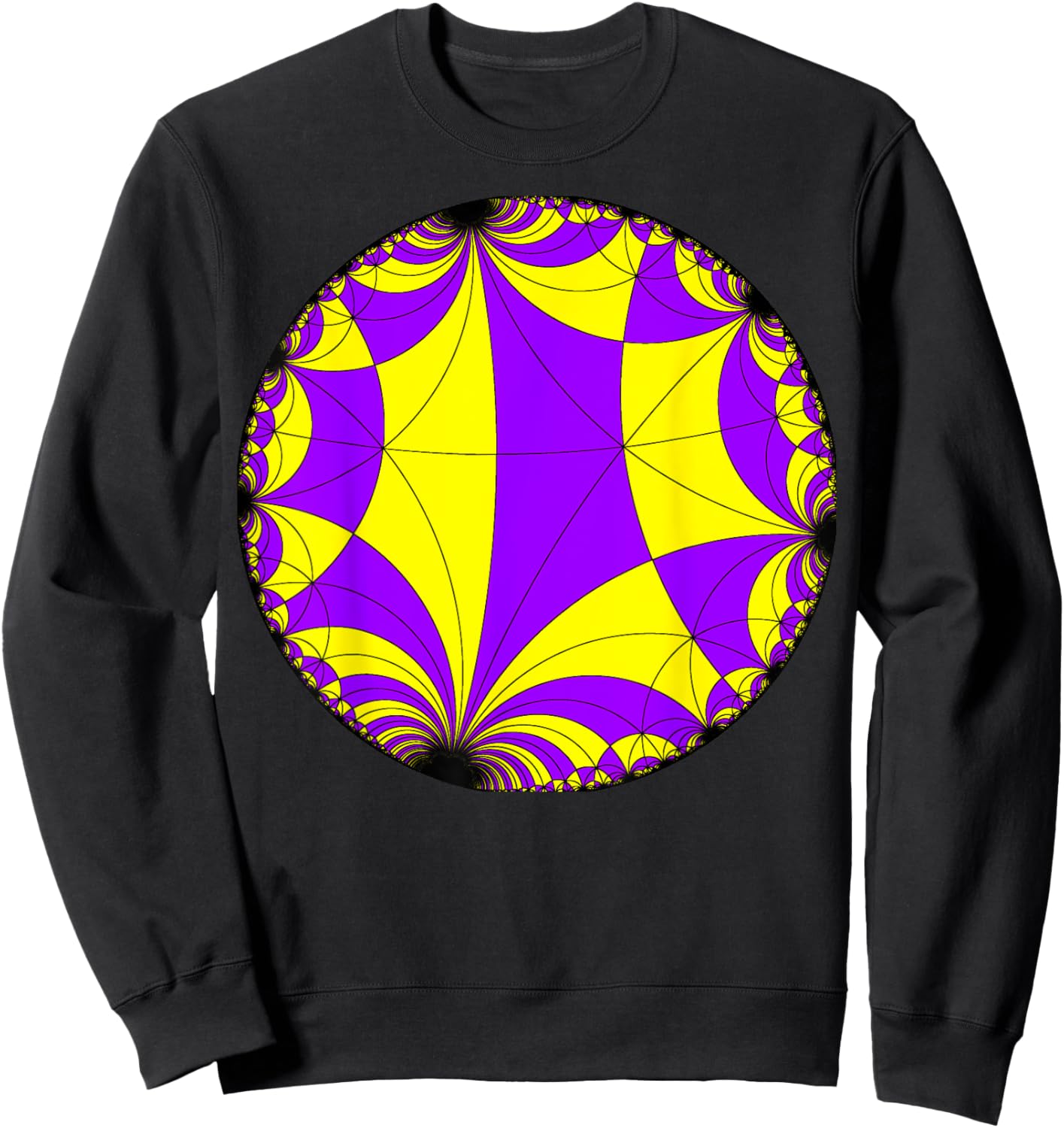 Nerdy Hyperbolic Geometry Poincare Disk Pattern Math Teacher Women Girls Kids Sweatshirt - Sweatshirt | Black