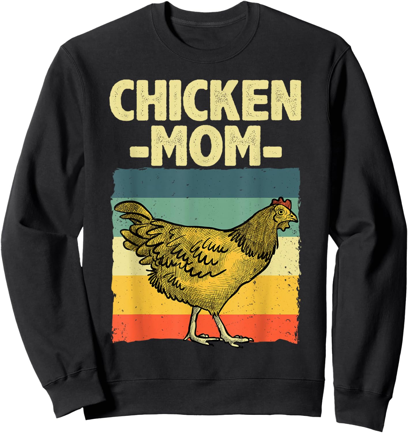 Cool Chicken Mom Art Chicken Farmer Poultry Farm Sweatshirt - Sweatshirt | Black