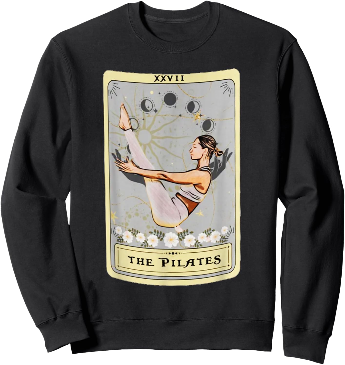 The Pilates Tarot Card Women's -Kids Vintage Black Cartoon Sweatshirt - Sweatshirt | Black