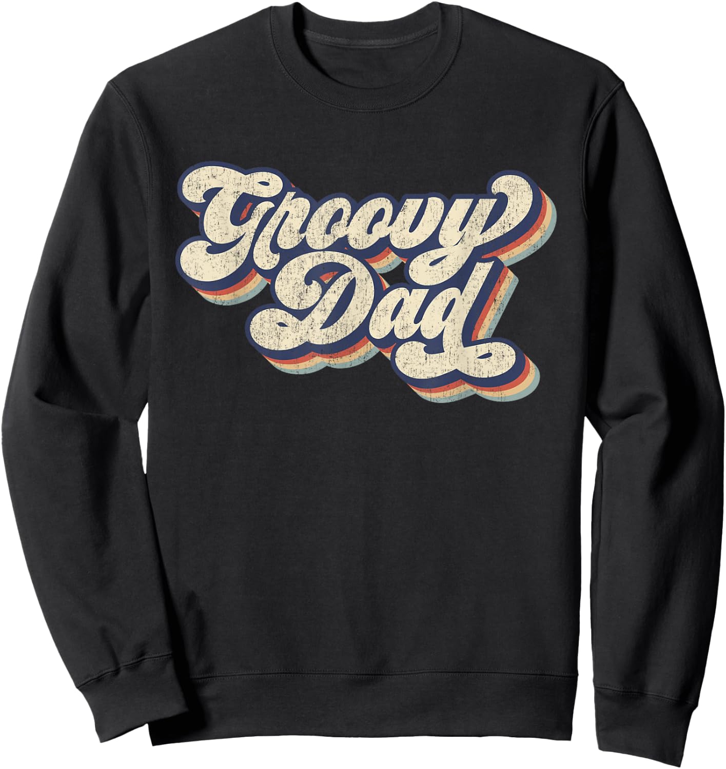 Groovy Dad Retro 70s Aesthetic Style Men Sweatshirt - Sweatshirt | Black