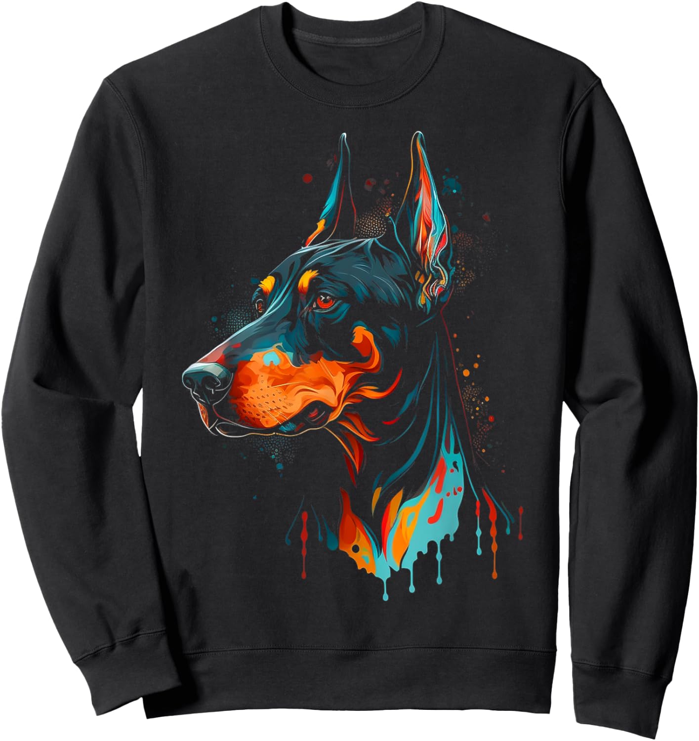 Colorful Doberman Pinscher For Dog Owners Sweatshirt - Sweatshirt | Black
