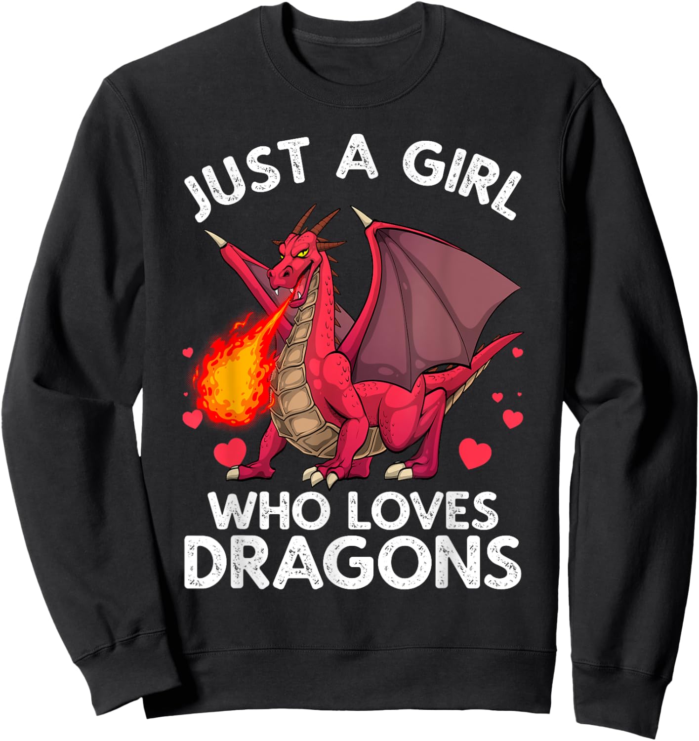 Cool Dragon Girls Dragons Mythical Dragon Lovers Sweatshirt - Sweatshirt | Black