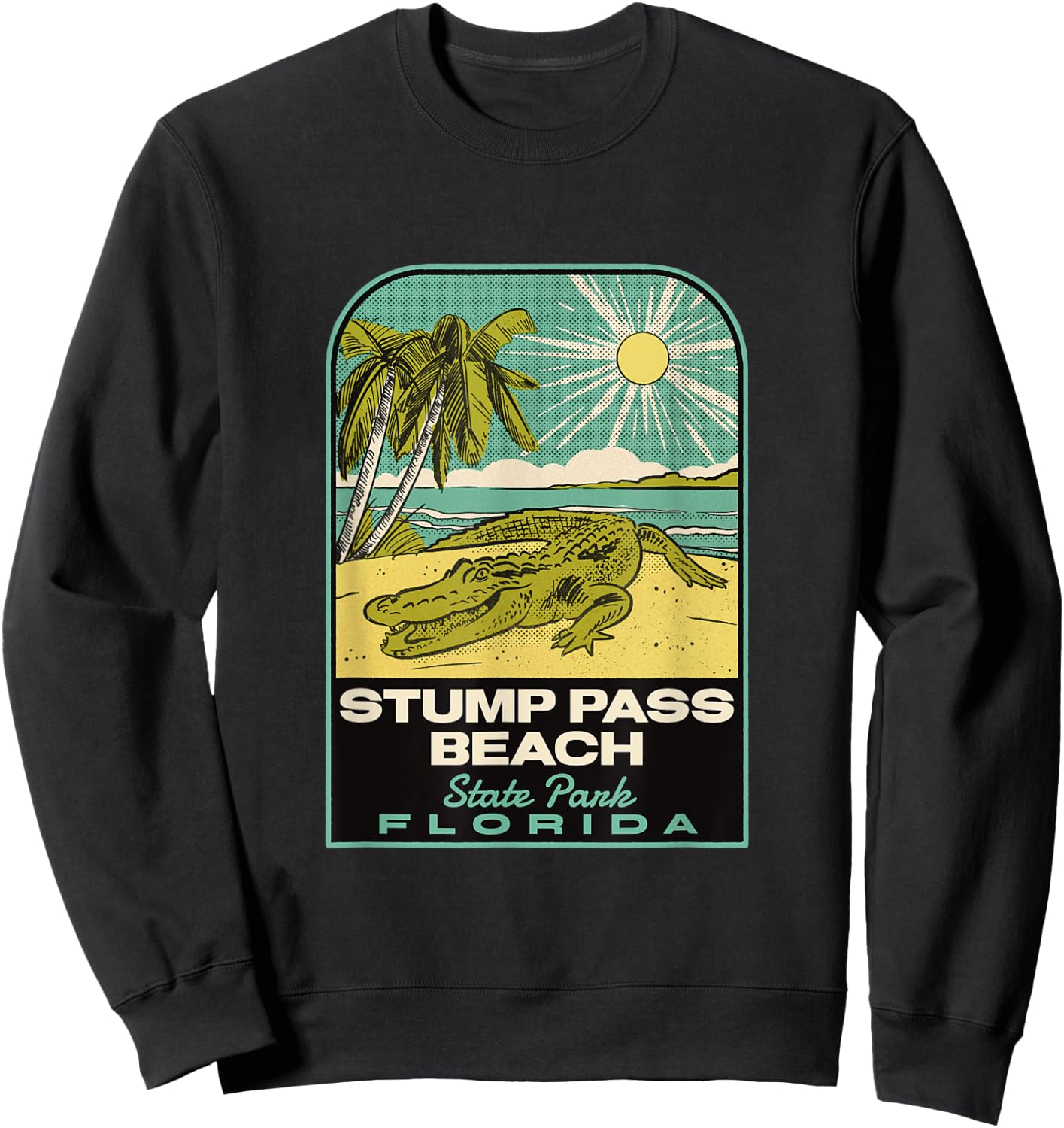 Stump Pass State Park FL Vintage Travel Sweatshirt - Sweatshirt | Black
