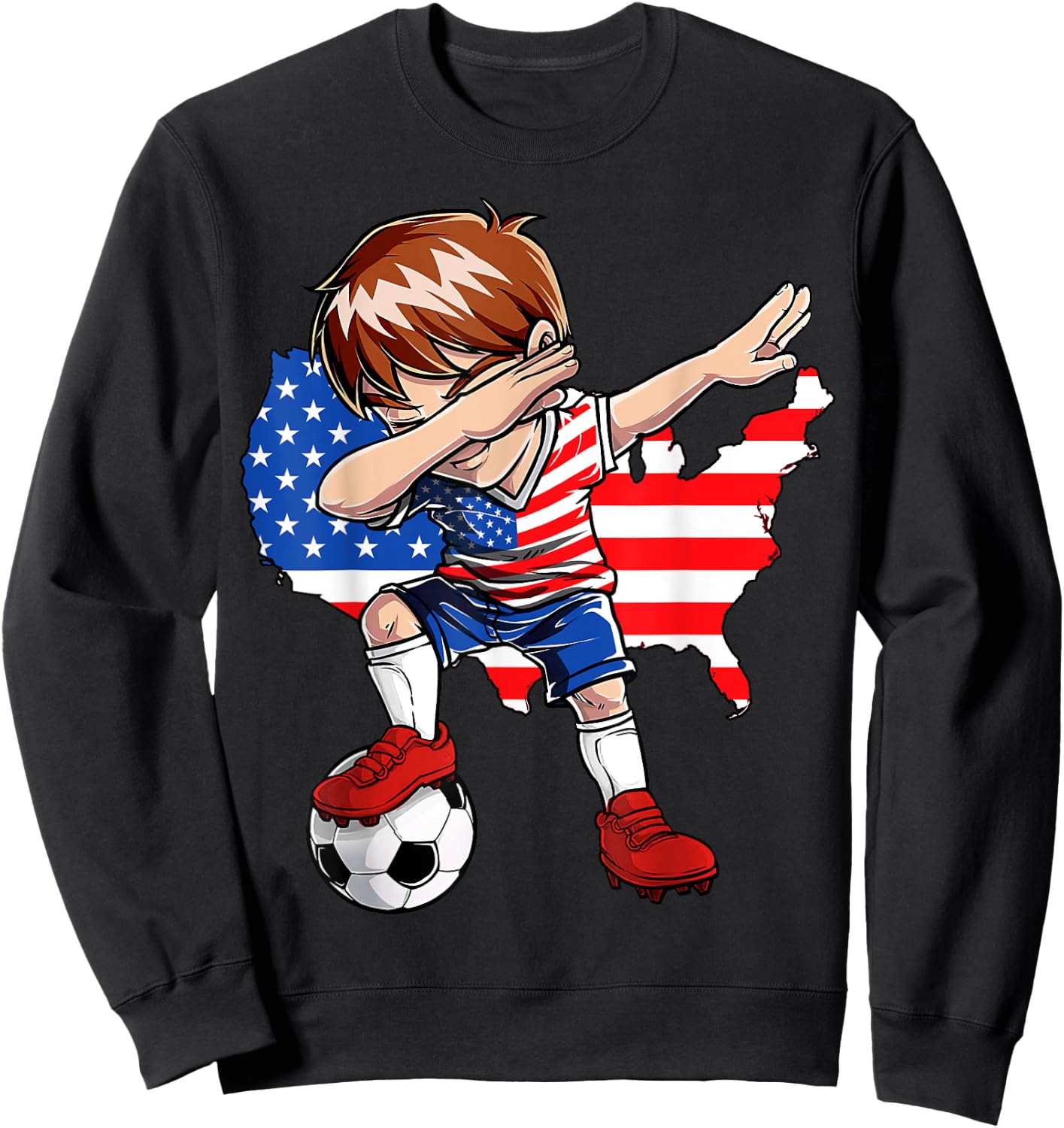 Dabbing Soccer USA Jersey Boy United States Boys Football Sweatshirt - Sweatshirt | Black