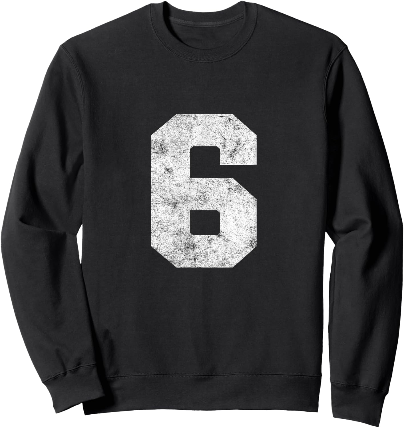 Vintage Lucky Number 6 Birthday Sports Player Team Athlete Sweatshirt - Sweatshirt | Black