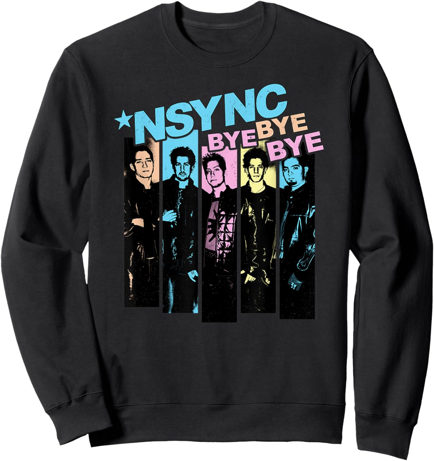 NSYNC Official Neon Bye Bye Bye Sweatshirt - Sweatshirt | Black