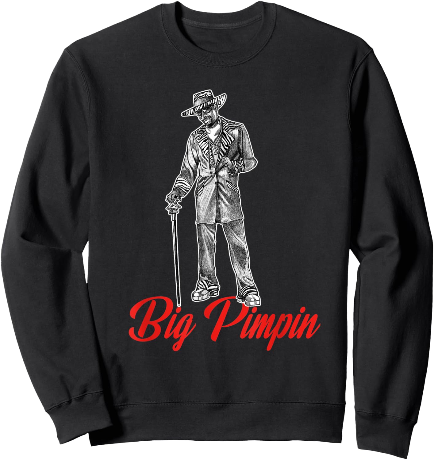 Big Pimpin 70's Style Nightlife Sweatshirt - Sweatshirt | Black