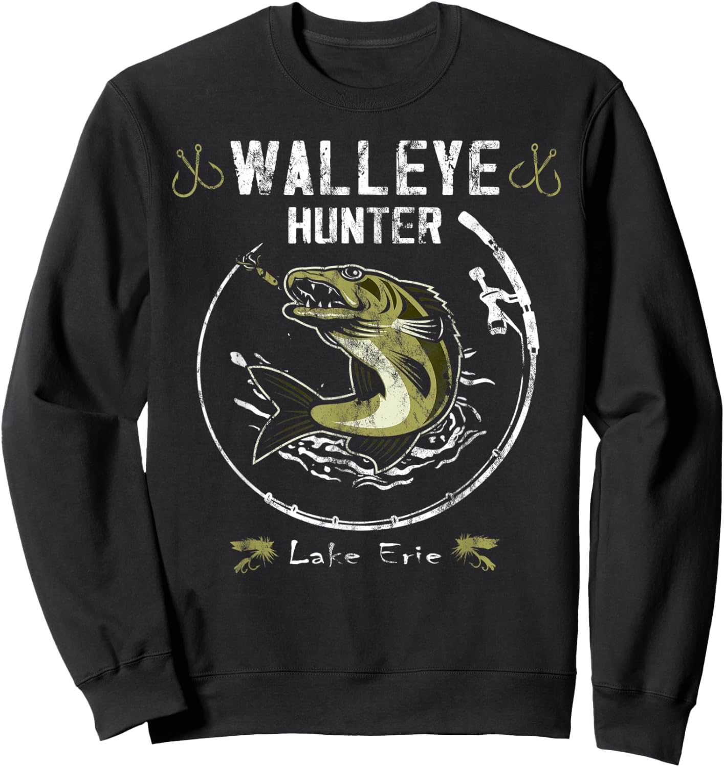 Lake Erie walleye fishing - Walleye hunter Sweatshirt - Sweatshirt | Black