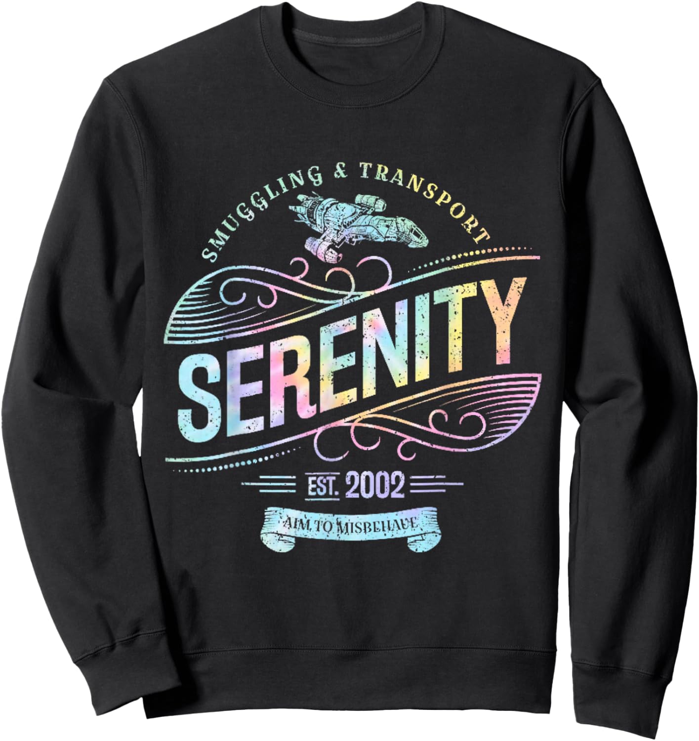 Vintage Serenity Smuggling And Transport Firefly Tie Dye Sweatshirt - Sweatshirt | Black