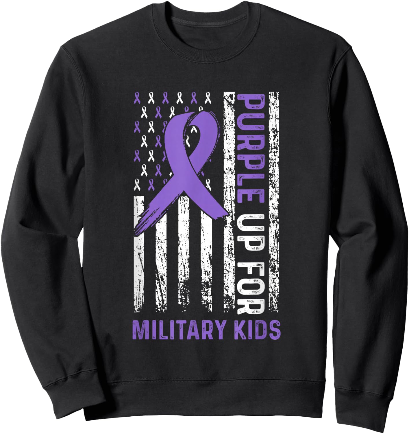Purple Up for Military Kids - Purple Up For Military Kids Sweatshirt - Sweatshirt | Black