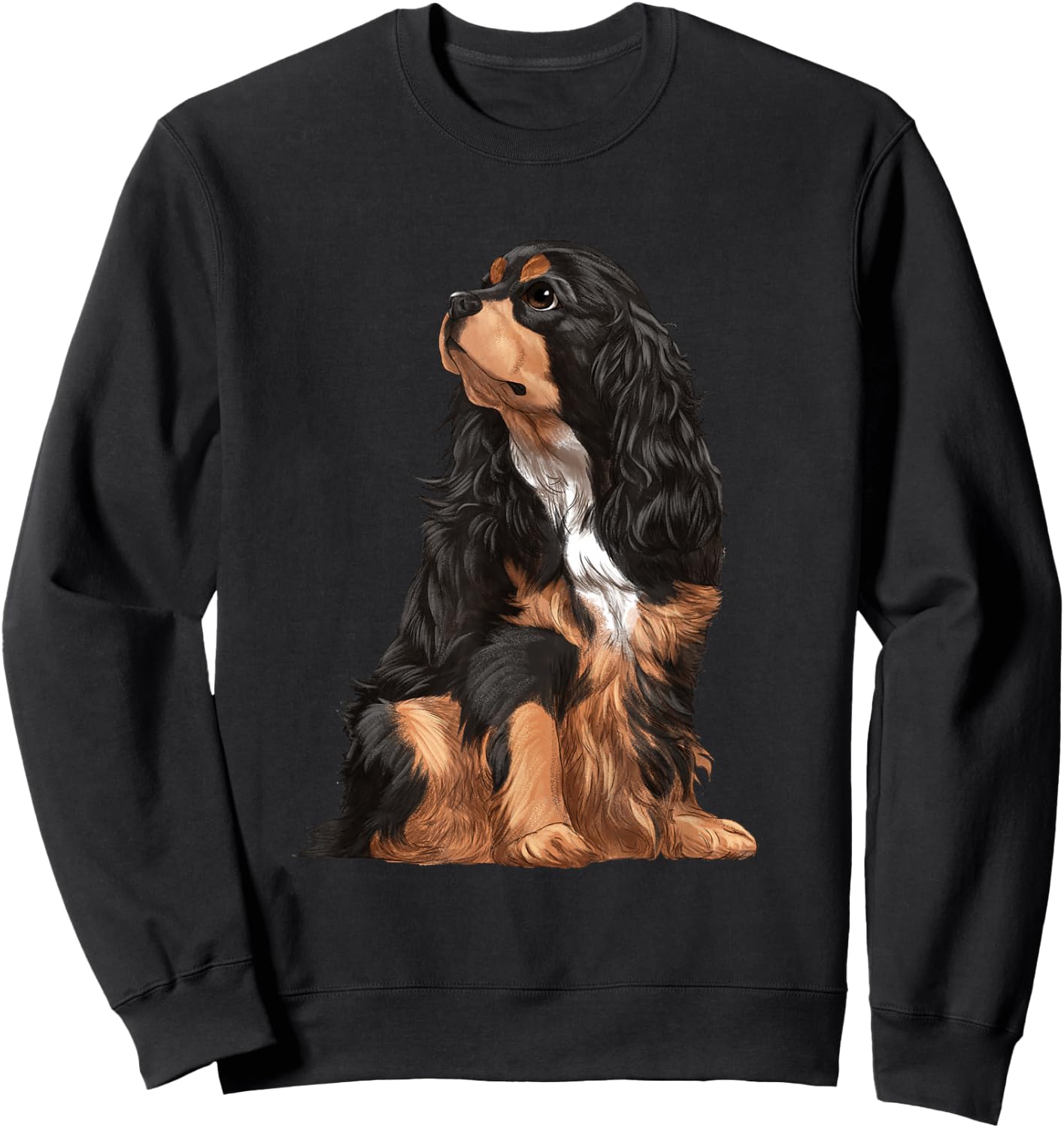 Sitting Dog Cavalier King Charles Spaniel Sweatshirt - Sweatshirt | Black