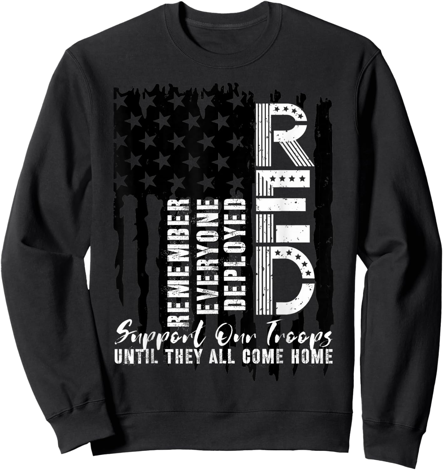 On Friday We Wear Red Friday Military Support troops US Flag Sweatshirt - Sweatshirt | Black