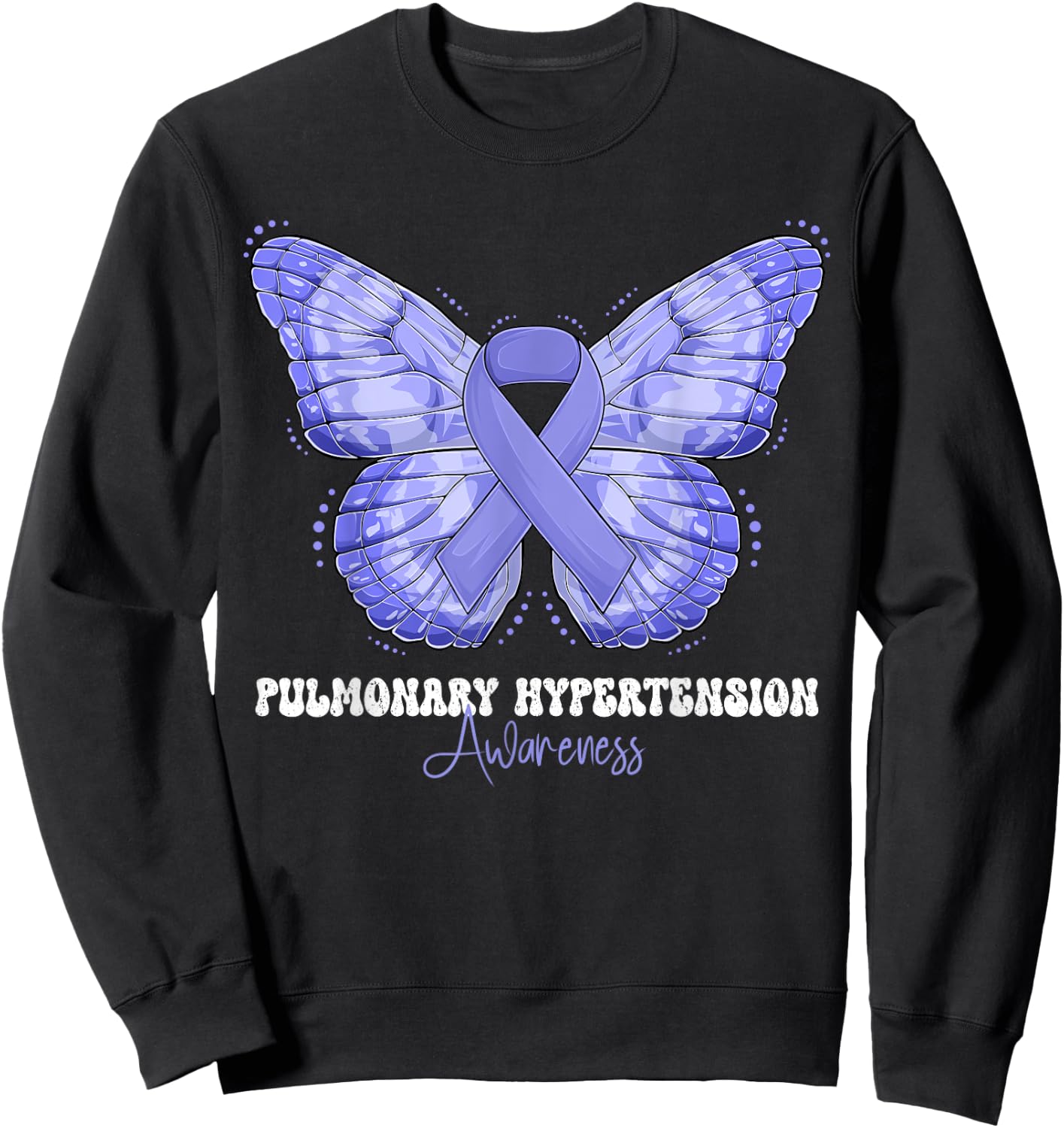 Pulmonary Hypertension Awareness Month Periwinkle Ribbon Sweatshirt - Sweatshirt | Black