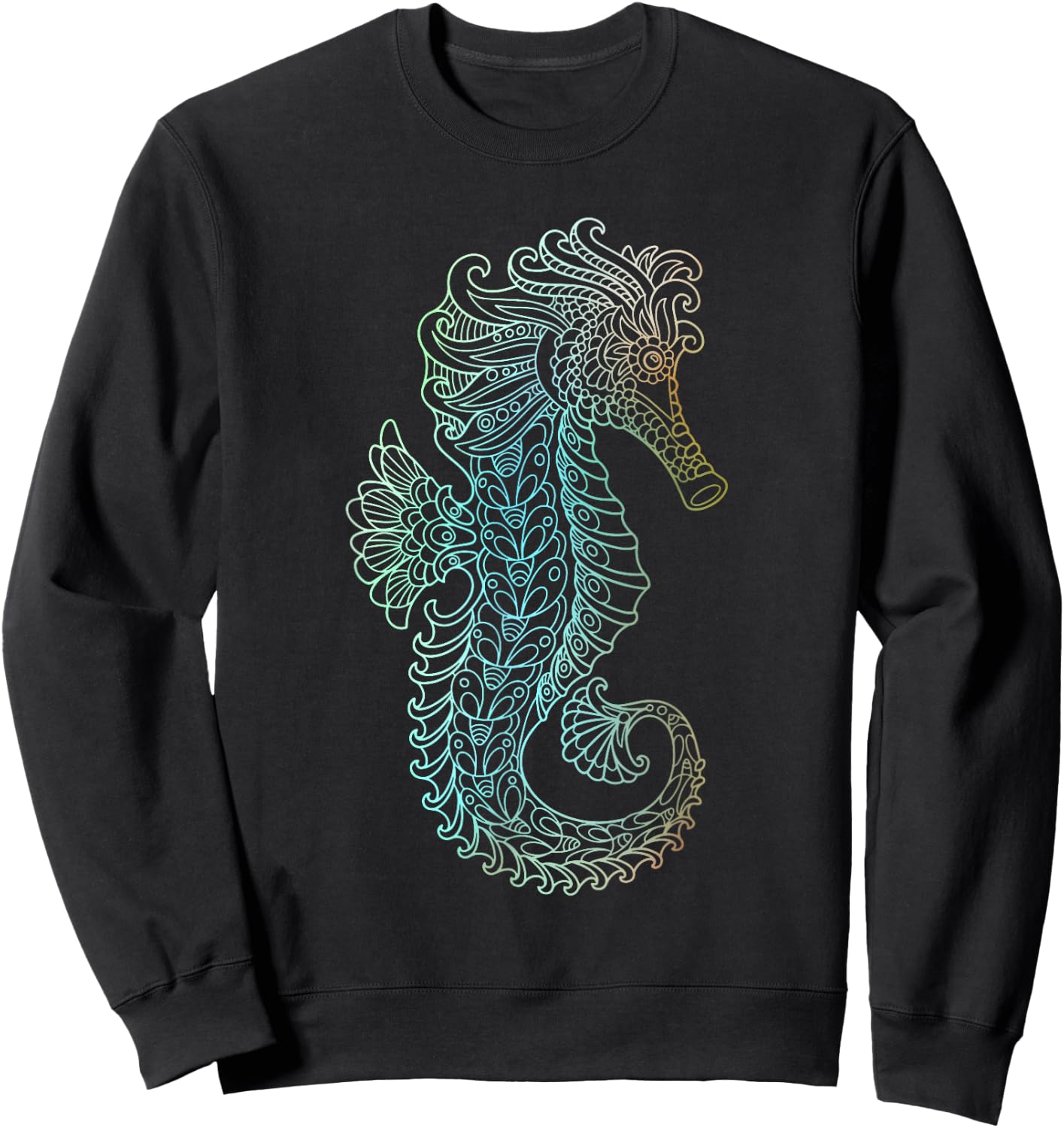 Seahorse Aquatic Design - Underwater Sea Ocean Animal Lover Sweatshirt - Sweatshirt | Black