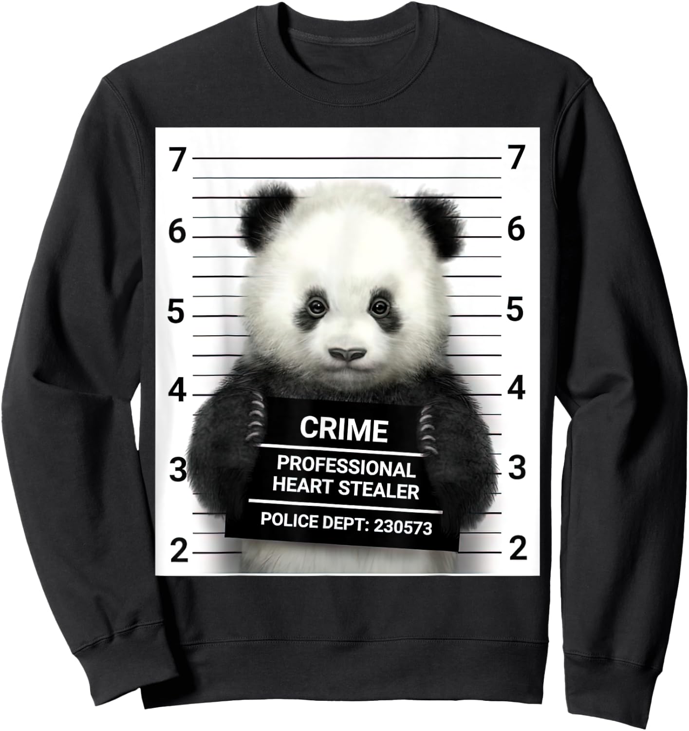 Panda Crime Professional Heart Stealer Police Dept 230573 Sweatshirt - Sweatshirt | Black