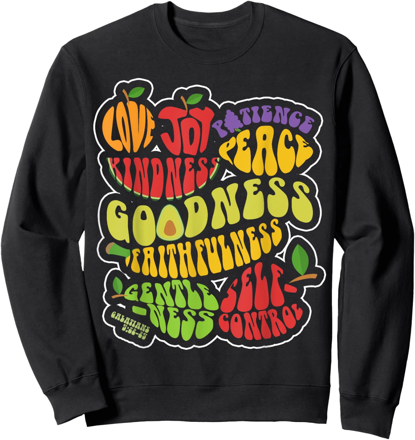 Awesome Galatians Fruit Of The Spirit Religious Verses Sweatshirt - Sweatshirt | Black
