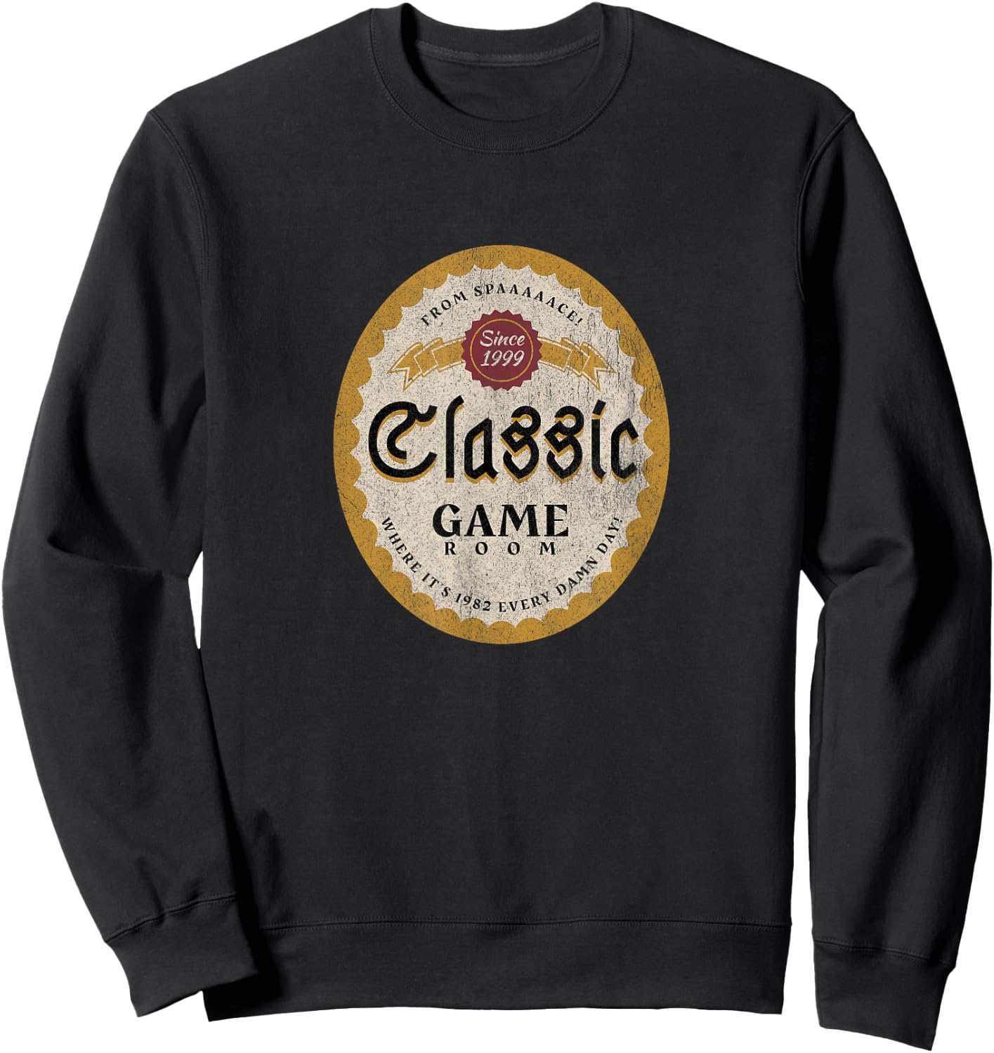 Classic Game Room "From Spaaaaace!" Beer Logo Sweatshirt - Sweatshirt | Black
