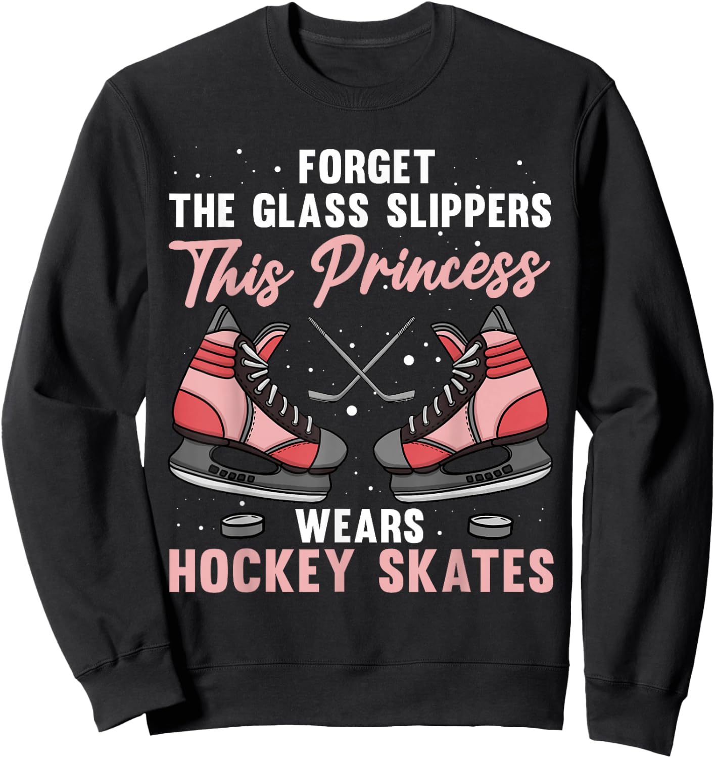 Funny Ice Hockey Art Girls Ice Hockey Player Lover Sweatshirt - Sweatshirt | Black