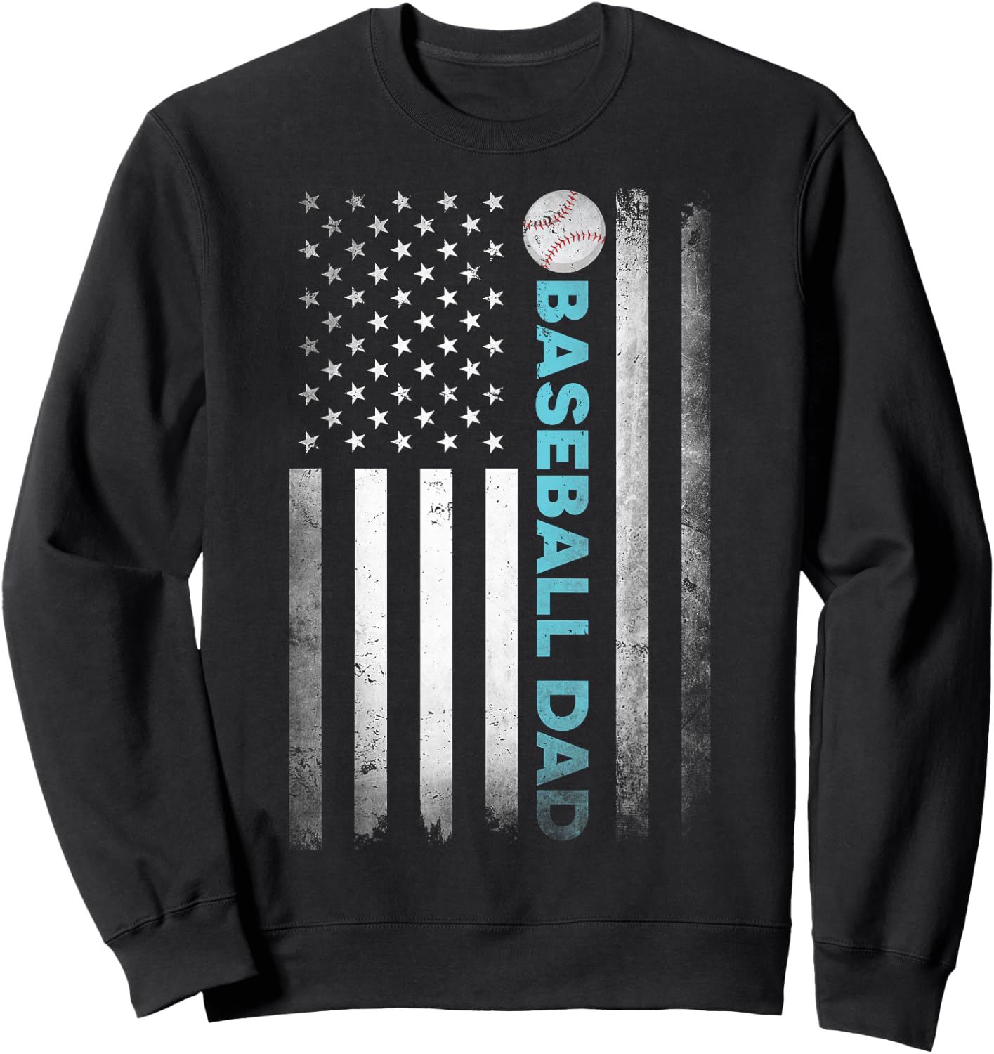 Funny Dad Fathers Day Baseball Dad Sweatshirt - Sweatshirt | Black