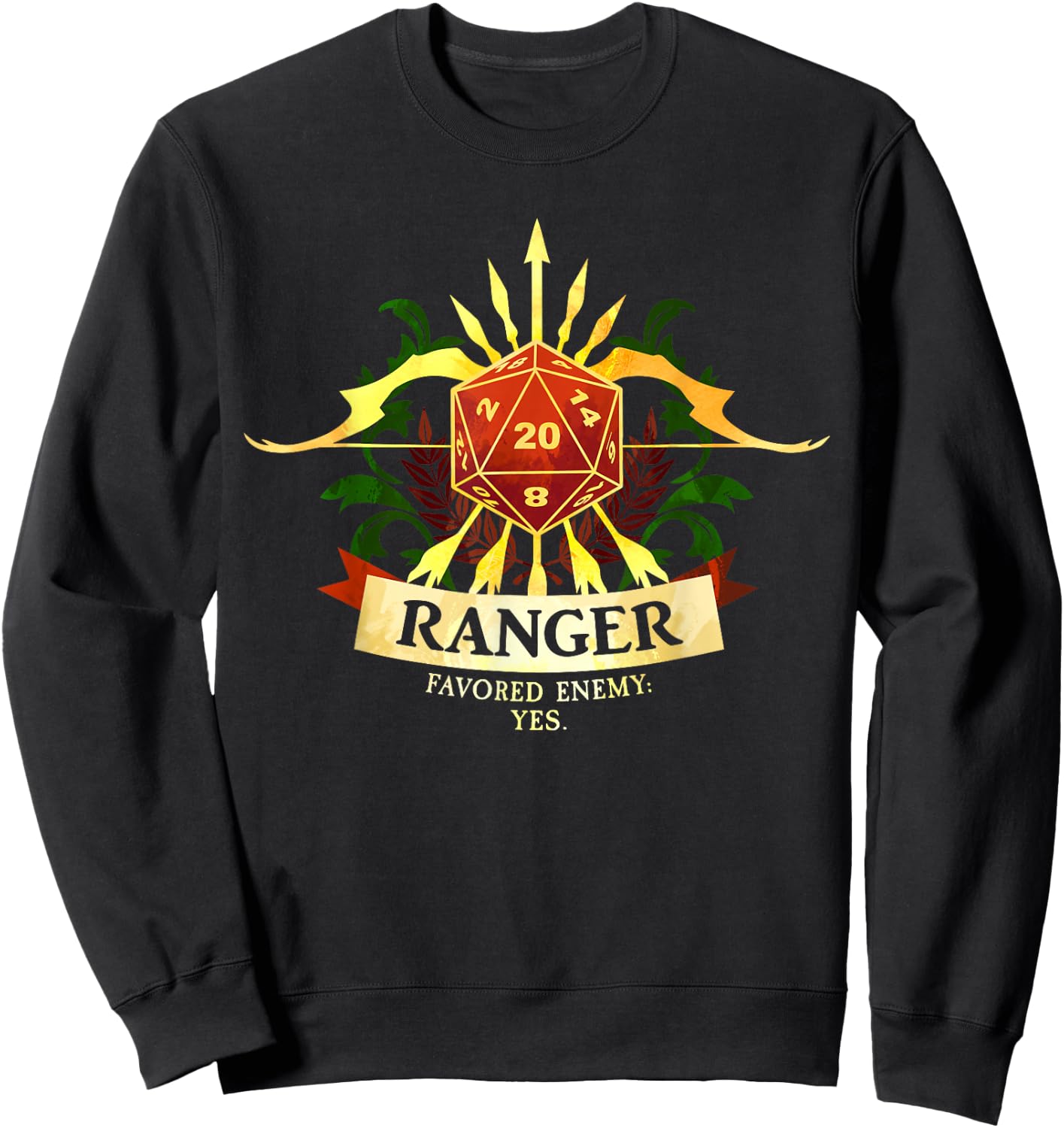 Ranger Fantasy RPG TRPG Gamer Class Sweatshirt - Sweatshirt | Black