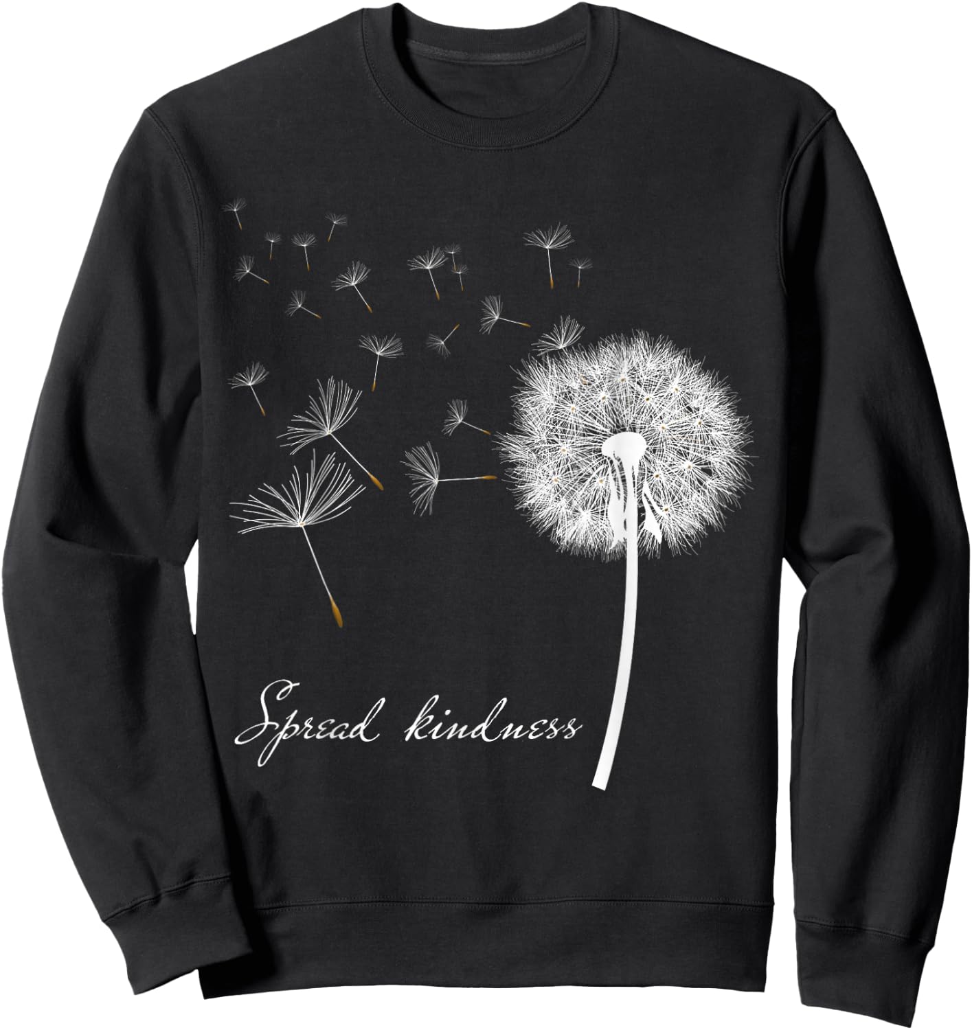 Spread Kindness Dandelion Blowing Flower Girl Sweatshirt - Sweatshirt | Black