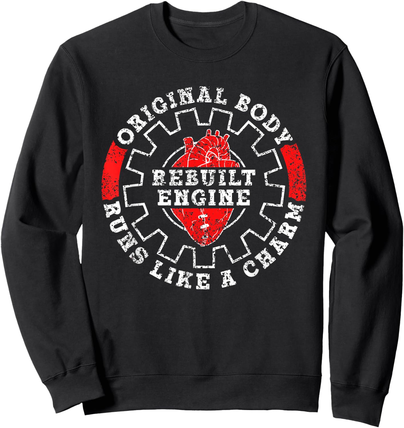 Original Body Refurbished Engine Running Op Heart Operation Sweatshirt - Sweatshirt | Black