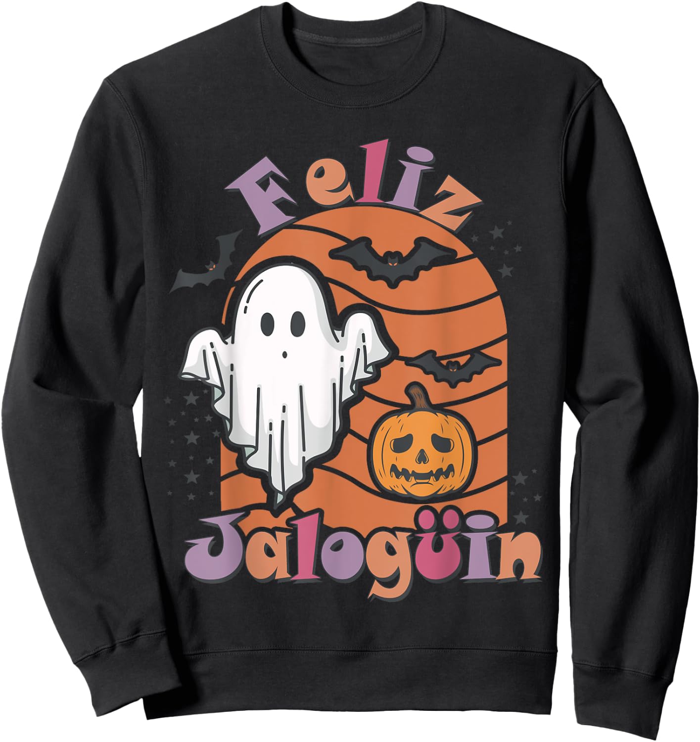 Feliz Jaloguin Cute Spanish Haloween Latino Sweatshirt - Sweatshirt | Black