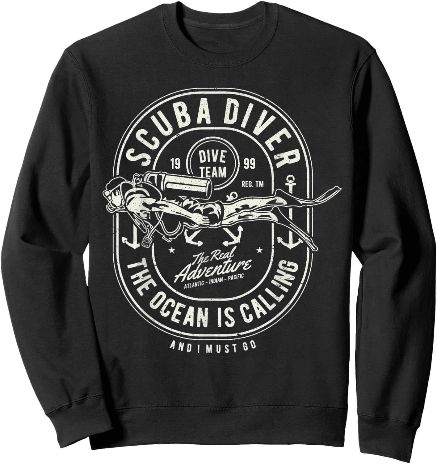 The Ocean Is Calling And I Must Go - Scuba Diving Diver Dive Sweatshirt - Sweatshirt | Black