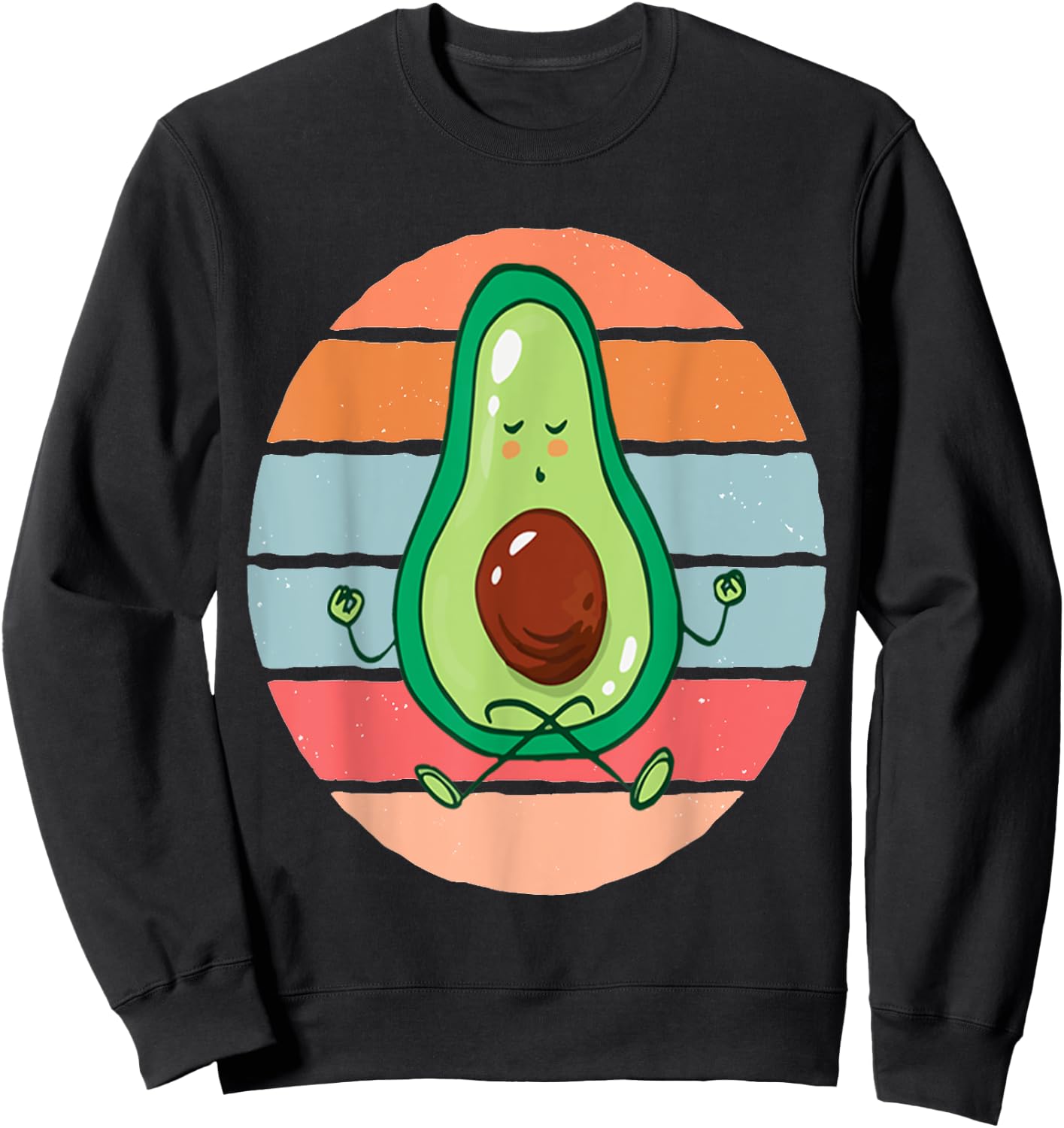 Funny Avocado Yoga Fitness Funny Exercising Gym Meditation Sweatshirt - Sweatshirt | Black