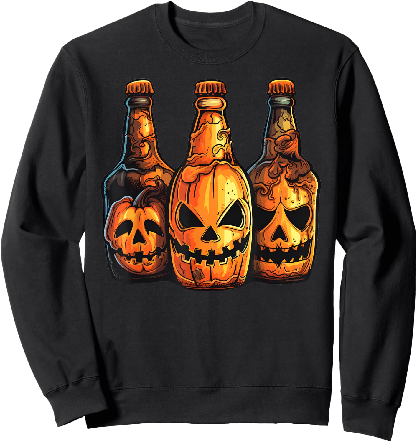 Pumpkin Beer Halloween Spooky Pumpkins Halloween Bar Crawl Sweatshirt - Sweatshirt | Black