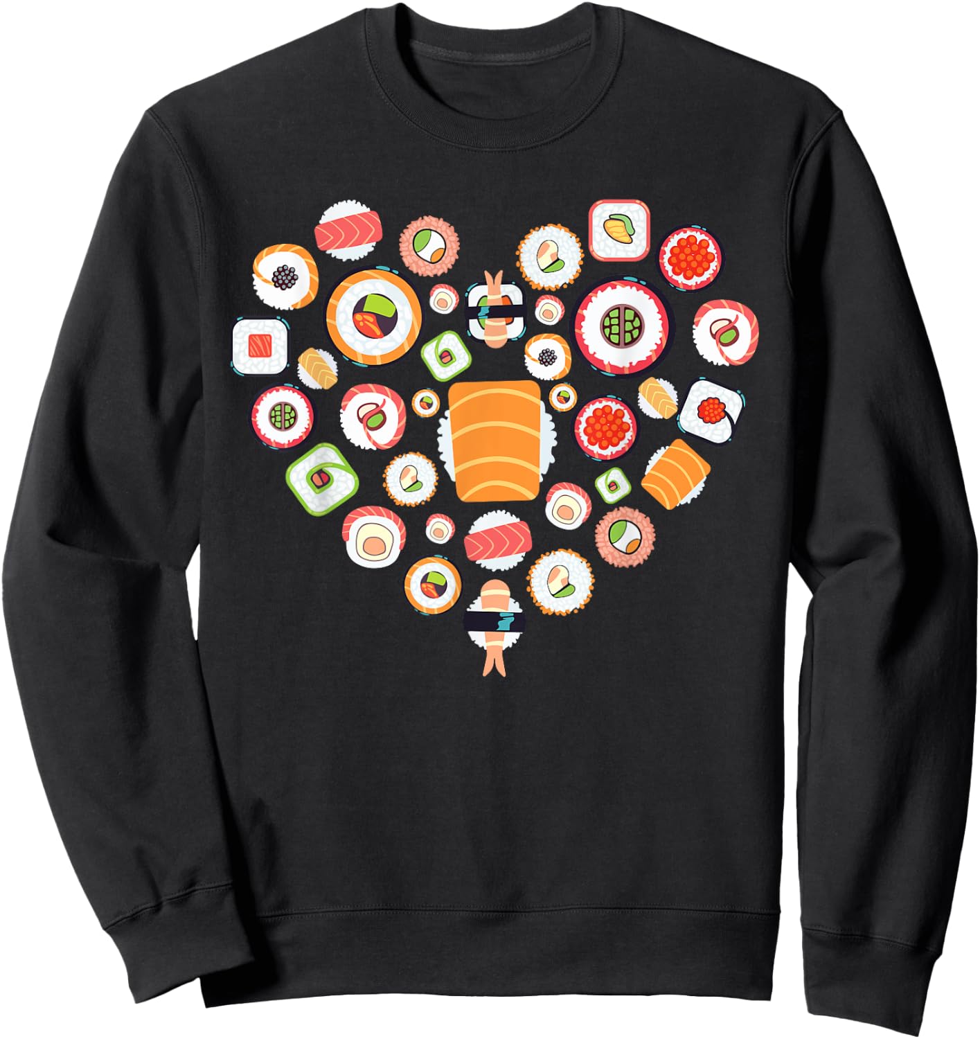Funny Sushi Design For Kids Men Women I Heart Sushi Foodie Sweatshirt - Sweatshirt | Black