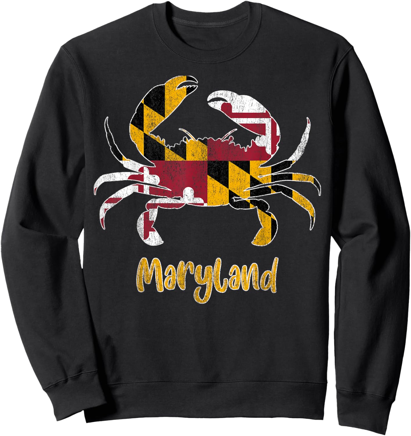 Maryland Blue Crab Flag of Maryland Family Vacation Camping Sweatshirt - Sweatshirt | Black