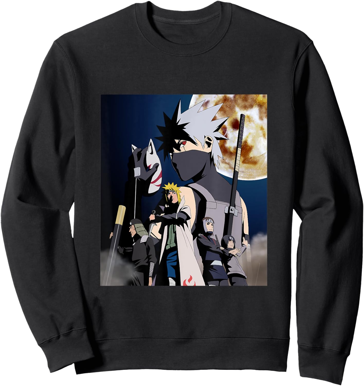Naruto Shippuden Full Moon Hokage Clan Character Art Sweatshirt - Sweatshirt | Black