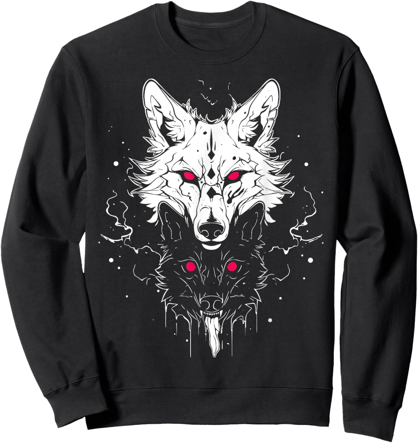 Occult Horror Witchy Gothic Furry Wolves | Wolf Fursona Sweatshirt - Sweatshirt | Black