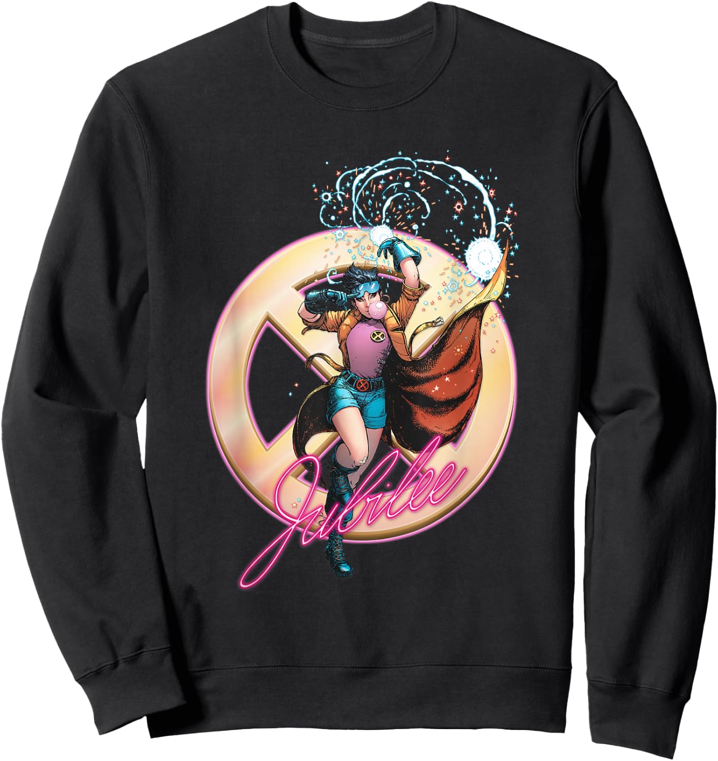 Marvel X-Men Jubilee Bringing The Party Vintage Portrait Sweatshirt - Sweatshirt | Black
