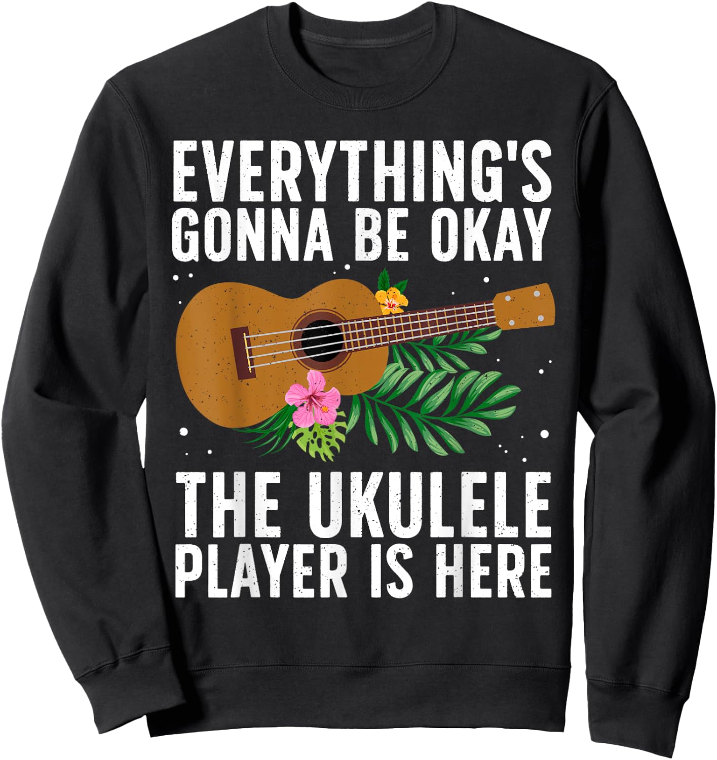 Cool Ukulele Player Design Women Uke Ukulele Lover Sweatshirt - Sweatshirt | Black