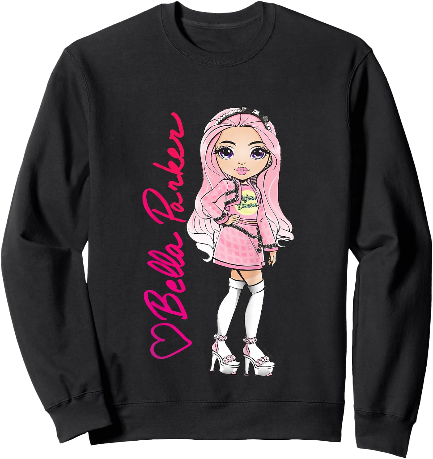 Kids Rainbow High Bella Parker Sassy Pose Portrait Sweatshirt - Sweatshirt | Black