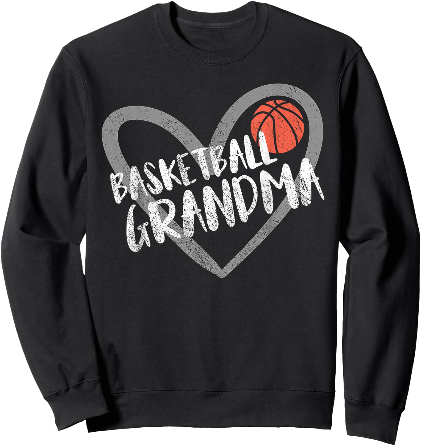 Basketball Grandma Heart Sweatshirt - Sweatshirt | Black