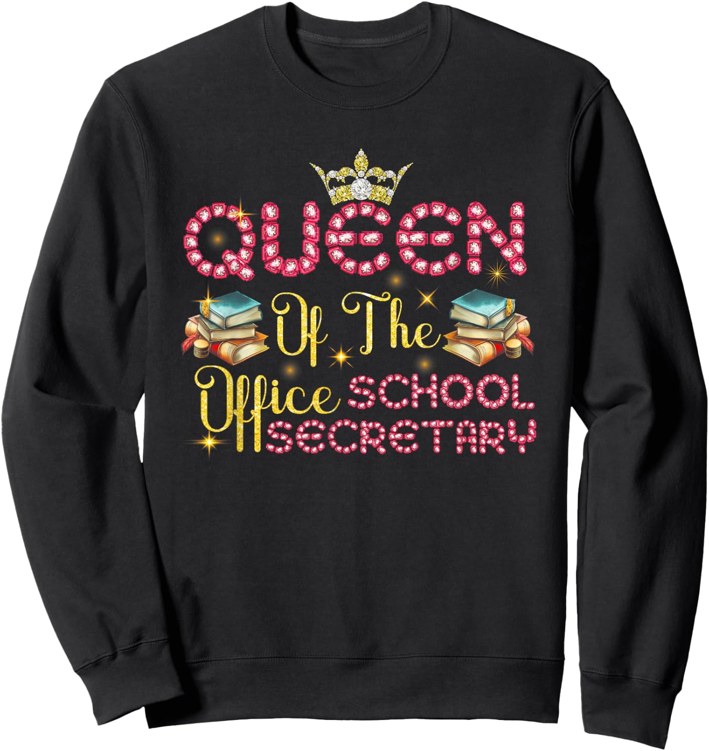 Women Queen of The Office School Secretary Administrative Sweatshirt - Sweatshirt | Black