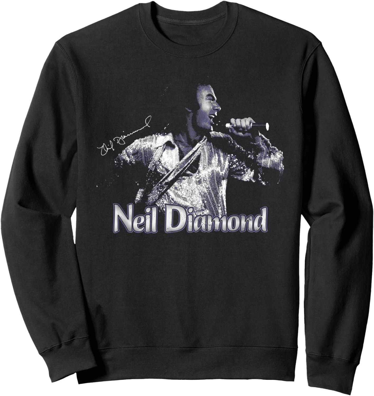 Official Neil Diamond Singing Photo Sweatshirt - Sweatshirt | Black