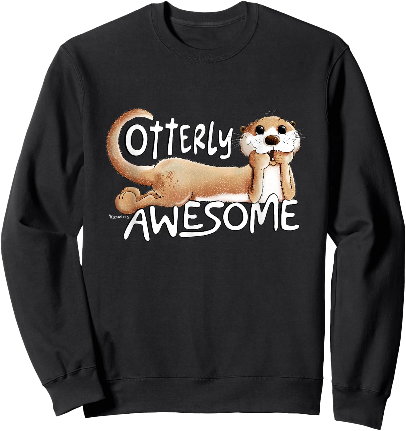 Otterly Awesome Otter Word Game Sea Otter Statement Sweatshirt - Sweatshirt | Black